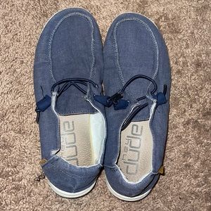 Blue Hey Dudes, loved, but still have some good wear left
